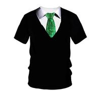 JIFENLI Hombre 3D Estampado Camiseta Moda Falsos Dos Trajes Camisetas De Hombre Creativo Impreso en 3D Camisa O Collar Manga Corta Ropa De Calle