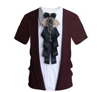 JIFENLI Hombre 3D Estampado Camiseta Moda Falsos Dos Trajes Camisetas De Hombre Creativo Impreso en 3D Camisa O Collar Manga Corta Ropa De Calle