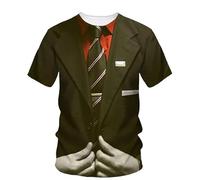 JIFENLI Hombre 3D Estampado Camiseta Moda Falsos Dos Trajes Camisetas De Hombre Creativo Impreso en 3D Camisa O Collar Manga Corta Ropa De Calle