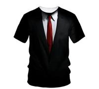 JIFENLI Hombre 3D Estampado Camiseta Moda Falsos Dos Trajes Camisetas De Hombre Creativo Impreso en 3D Camisa O Collar Manga Corta Ropa De Calle