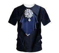 JIFENLI Hombre 3D Estampado Camiseta Moda Falsos Dos Trajes Camisetas De Hombre Creativo Impreso en 3D Camisa O Collar Manga Corta Ropa De Calle
