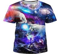 JIFENLI Hombre 3D Estampado Camiseta Verano Cielo Estrellado Fantasía Camisetas Gráficas Hombre Casual Moda Cool Manga Corta Estampado Universo Camisetas
