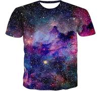 JIFENLI Hombre 3D Estampado Camiseta Verano Cielo Estrellado Fantasía Camisetas Gráficas Hombre Casual Moda Cool Manga Corta Estampado Universo Camisetas