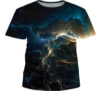 JIFENLI Hombre 3D Estampado Camiseta Verano Cielo Estrellado Fantasía Camisetas Gráficas Hombre Casual Moda Cool Manga Corta Estampado Universo Camisetas