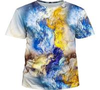 JIFENLI Hombre 3D Estampado Camiseta Verano Cielo Estrellado Fantasía Camisetas Gráficas Hombre Casual Moda Cool Manga Corta Estampado Universo Camisetas