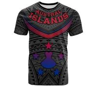 JIFENLI Hommes 3D imprimé T-Shirts Austral Island Polynésien 3D Impression 3D T-Shirts pour Hommes Col Rond Manches Courtes Casual Tops Tshirt Street