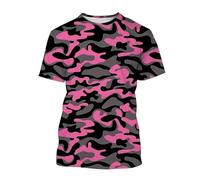 JIFENLI Hommes 3D imprimé T-Shirts Camouflage Summer Men's T-Shirt 3D Printed Round Neck Fashion Streetwear Outdoor Short Sleeve Top Tees Sports Fitness Clothing
