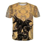 JIFENLI Hommes 3D imprimé T-Shirts Égypte Ancienne 3D Imprimé T Shirt Dieu Oeil D’Egypte Pharaon Hommes T-Shirts Drôle Enfants Manches Courtes Vintage Streetwear Tops T-Shirts