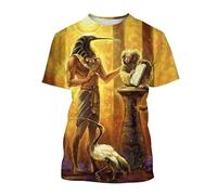 JIFENLI Hommes 3D imprimé T-Shirts Egypte Dieu Thoth T-Shirts D’Été pour Hommes Anciens Graphiques 3D Impression Manches Courtes Top Élastique Sport Fitness Tee Shirt Homme