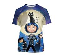 JIFENLI Hommes 3D imprimé T-Shirts Été Coraline 3D Print T-Shirt Hommes Femmes Horreur T-Shirts À Manches Courtes Surdimensionné Harajuku Tees Top