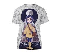 JIFENLI Hommes 3D imprimé T-Shirts Été Coraline 3D Print T-Shirt Hommes Femmes Horreur T-Shirts À Manches Courtes Surdimensionné Harajuku Tees Top