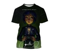 JIFENLI Hommes 3D imprimé T-Shirts Été Coraline 3D Print T-Shirt Hommes Femmes Horreur T-Shirts À Manches Courtes Surdimensionné Harajuku Tees Top