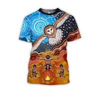 JIFENLI Hommes 3D imprimé T-Shirts Été Mode Casual Australie Aborigènes Nation Style T-Shirts Graphiques Hommes Harajuku Imprimé À Manches Courtes Tees Tops