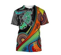 JIFENLI Hommes 3D imprimé T-Shirts Été Mode Casual Australie Aborigènes Nation Style T-Shirts Graphiques Hommes Harajuku Imprimé À Manches Courtes Tees Tops