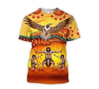 JIFENLI Hommes 3D imprimé T-Shirts Été Mode Casual Australie Aborigènes Nation Style T-Shirts Graphiques Hommes Harajuku Imprimé À Manches Courtes Tees Tops