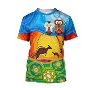 JIFENLI Hommes 3D imprimé T-Shirts Été Mode Casual Australie Aborigènes Nation Style T-Shirts Graphiques Hommes Harajuku Imprimé À Manches Courtes Tees Tops