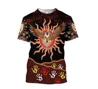 JIFENLI Hommes 3D imprimé T-Shirts Été Mode Casual Australie Aborigènes Nation Style T-Shirts Graphiques Hommes Harajuku Imprimé À Manches Courtes Tees Tops