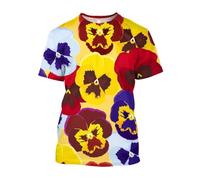 JIFENLI Hommes 3D imprimé T-Shirts Mode Décontracté Dessiner Fleurs Et Plantes Graphiques T-Shirts pour Unisexe Été Loisirs Vacances Imprimé À Manches Courtes Tees Tops