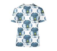 JIFENLI Hommes 3D imprimé T-Shirts Mode Décontracté Dessiner Fleurs Et Plantes Graphiques T-Shirts pour Unisexe Été Loisirs Vacances Imprimé À Manches Courtes Tees Tops