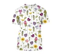 JIFENLI Hommes 3D imprimé T-Shirts Mode Décontracté Dessiner Fleurs Et Plantes Graphiques T-Shirts pour Unisexe Été Loisirs Vacances Imprimé À Manches Courtes Tees Tops