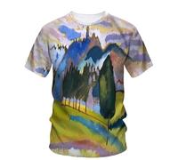 JIFENLI Hommes 3D imprimé T-Shirts Mode Peinture À L’Huile Motif Hommes Imprimé T-Shirt Street Pop Hip Hop Harajuku Col Rond Plus Grand Haut À Manches Courtes