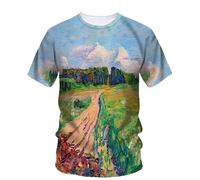 JIFENLI Hommes 3D imprimé T-Shirts Mode Peinture À L’Huile Motif Hommes Imprimé T-Shirt Street Pop Hip Hop Harajuku Col Rond Plus Grand Haut À Manches Courtes