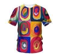 JIFENLI Hommes 3D imprimé T-Shirts Mode Peinture À L’Huile Motif Hommes Imprimé T-Shirt Street Pop Hip Hop Harajuku Col Rond Plus Grand Haut À Manches Courtes