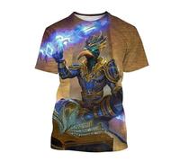 JIFENLI Hommes 3D imprimé T-Shirts Rétro Égypte Dieu Thot T-Shirts pour Hommes Femmes 3D Impression Manches Courtes Tops Mythologie Égyptienne Tee Shirt Été Vêtements Masculins