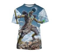 JIFENLI Hommes 3D imprimé T-Shirts Rétro Égypte Dieu Thot T-Shirts pour Hommes Femmes 3D Impression Manches Courtes Tops Mythologie Égyptienne Tee Shirt Été Vêtements Masculins