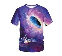 JIFENLI Hommes 3D imprimé T-Shirts Summer Men Women Fashion Oversized T-Shirt Boy Girl Hip Hop Tees Tops Mens Womens Clothing Universe