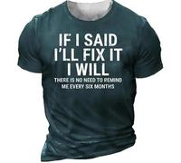 JIFENLI Hommes 3D imprimé T-Shirts T-Shirt D’Été Classique pour Hommes O Collar Alphabet Vêtements Surdimensionnés Imprimés en 3D Street Fitness Séchage Rapide Haut Confortable