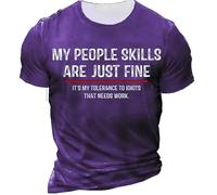 JIFENLI Hommes 3D imprimé T-Shirts T-Shirt D’Été Classique pour Hommes O Collar Alphabet Vêtements Surdimensionnés Imprimés en 3D Street Fitness Séchage Rapide Haut Confortable