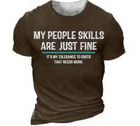 JIFENLI Hommes 3D imprimé T-Shirts T-Shirt D’Été Classique pour Hommes O Collar Alphabet Vêtements Surdimensionnés Imprimés en 3D Street Fitness Séchage Rapide Haut Confortable