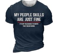 JIFENLI Hommes 3D imprimé T-Shirts T-Shirt D’Été Classique pour Hommes O Collar Alphabet Vêtements Surdimensionnés Imprimés en 3D Street Fitness Séchage Rapide Haut Confortable