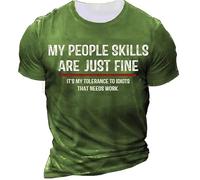 JIFENLI Hommes 3D imprimé T-Shirts T-Shirt D’Été Classique pour Hommes O Collar Alphabet Vêtements Surdimensionnés Imprimés en 3D Street Fitness Séchage Rapide Haut Confortable