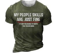 JIFENLI Hommes 3D imprimé T-Shirts T-Shirt D’Été Classique pour Hommes O Collar Alphabet Vêtements Surdimensionnés Imprimés en 3D Street Fitness Séchage Rapide Haut Confortable