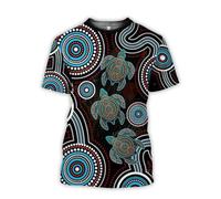 JIFENLI Hommes 3D imprimé T-Shirts T-Shirts Graphiques Décontractés À Manches Courtes pour Hommes, Style Aborigène Australien, Style Harajuku, Été