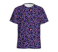 JIFENLI Hommes 3D imprimé T-Shirts T-Shirts Léopard Zèbre D’Impression 3D Multicolore pour Hommes Été Col Rond Manches Courtes T-Shirts Femmes Décontracté Rue Lâche
