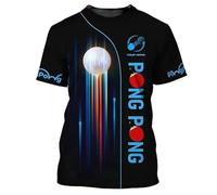 JIFENLI Hommes 3D imprimé T-Shirts Tennis De Table Biking T Shirt pour Hommes Séchage Rapide Pingpong T-Shirt Cyclisme Entraînement Manches Courtes Tops Sports Running Tee Shirts