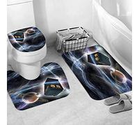 JIFOME Ensemble Tapis de Bain, Carpettes de Toilette 3 Pièces,Doctor Who Tardis dans Starry Fantasy Background,Tapis WC Antidérapant Doux Absorbant pour la Salle de Bain/WC