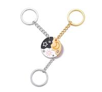 Jifudaciko Porte-clés Partenaire, Set Puzzle Magnétique Soleil Lune Étoiles pour 3 Meilleurs Amis, Cadeaux Partenaires, Cadeau BFF Meilleure Amie
