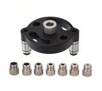 Jig à auto-centrage, guide de perçage de précision manuel pour trous droits à 90° dans les panneaux et cabinets en bois | Aluminium à dégagement rapide (set D)