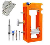 Jig À Charnière De Porte - Kit De Modèle De Charnière De Porte Pour Routeur | Kit D'installation De Gabarit Robuste Réglable Pour Une Douche Résidentielle De 3 À 5 Pouces (Orange)