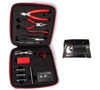 Jig coil DIY Tools Kit,kit de bobine de construction paquet complet,compteur d'Ohm,pinces en diagonale,ciseaux,tournevis,céramique,pincements de coude,fil de chauffage A1,coton gratuit