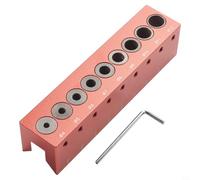 Jig de Centrage en Alliage d'Aluminium 6061 | Perçage vertical pour précis, guide bushing 4-12mm, pour idéal ébénisterie, finition anodisée rouge