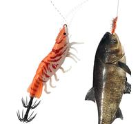 Jig pour calmars, appâts de 8 cm à couler Lent avec Poulpe, Phosphorescent au Noir Design réaliste crevettes appâts pour calamars Eau salée - pour pêche mer sous- Lacs rivières Eau