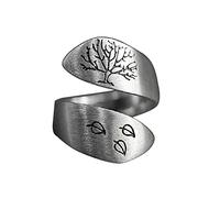 JIgeren Bague ouverte arbre de vie réglable unique bague ouverte unique bague de fiançailles anniversaire bague ouverte pour femme homme bijoux délicats argent