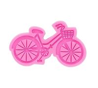 JIgeren Moule 3D en silicone pour porte-clés en forme de vélo - Pour chocolat, savon, gâteau, fondant, cupcake, etc. - Rose