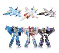 JIGFLY KO Version Transformateur Flying Squad Starscream, Thundercracker, Skywarp Playset Decepticon Airplane F15 Fighter Robot Toy Model Action Figure Gift