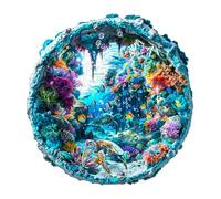 Jigfoxy Puzzle en bois pour adultes, 3D Vision Océan, 290 pièces, 34 cm x 34 cm